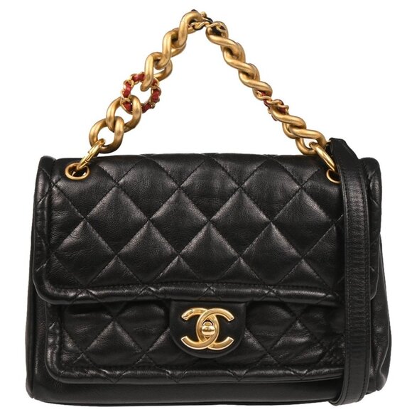 Chanel Black Lambskin 2way Handbag 195557 - Picture 1 of 11